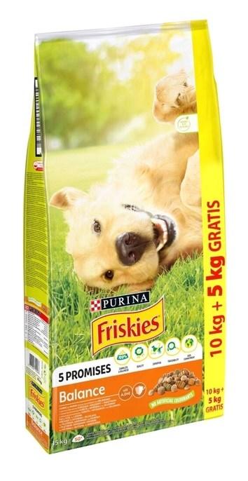 Hundefoder tørfoder Purina Friskies Balance kylling & grøntsager 10 + 5 kg