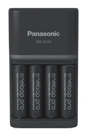 Batterioplader Panasonic eneloop pro med 4 AA (2500 mAh) - AC, AA/AAA, 4 pladser