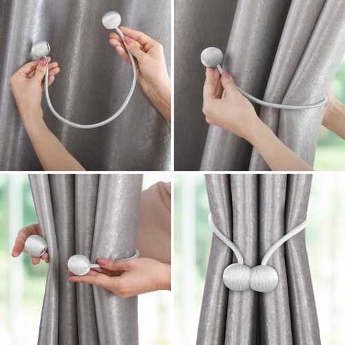 Gardinsnore med magnet – Amelia Home Toronto, lilla (sæt af 2)