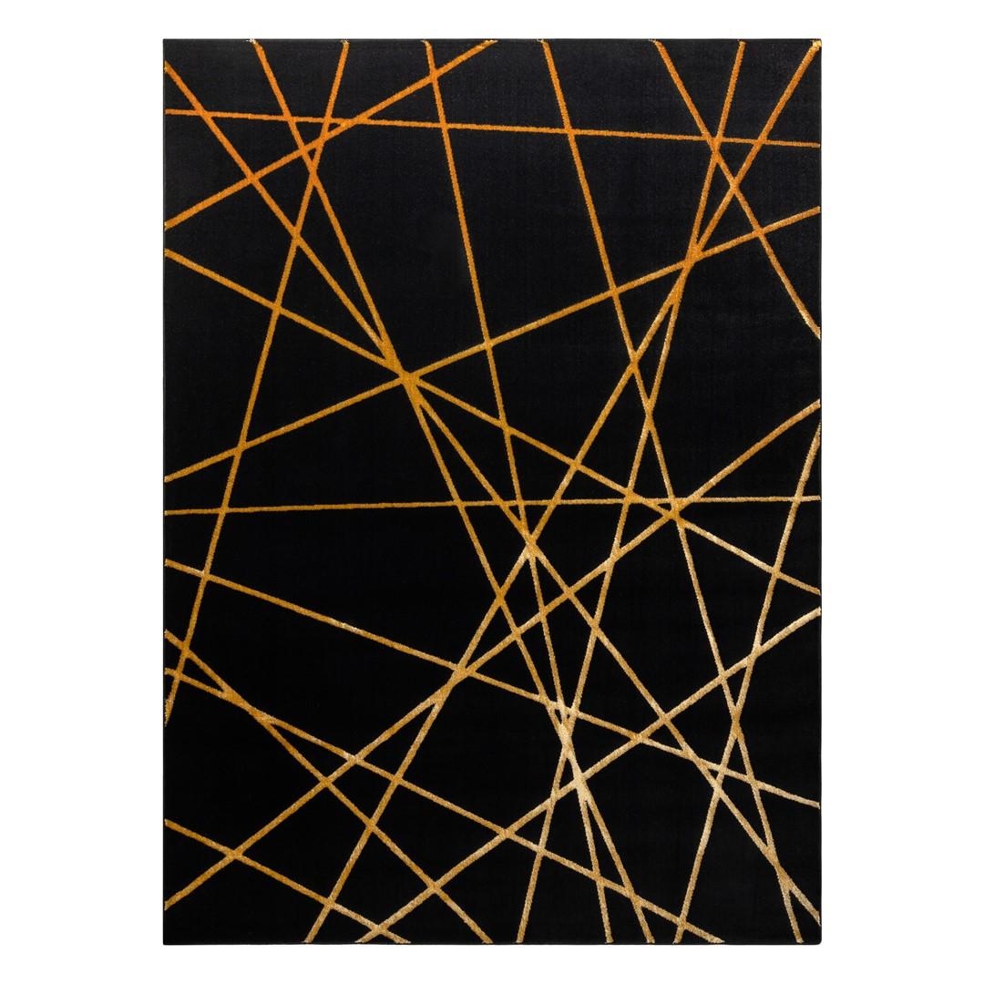Gulvtæppe - Hakano Mosse Artdeco, sort/sennepsgul 140×190