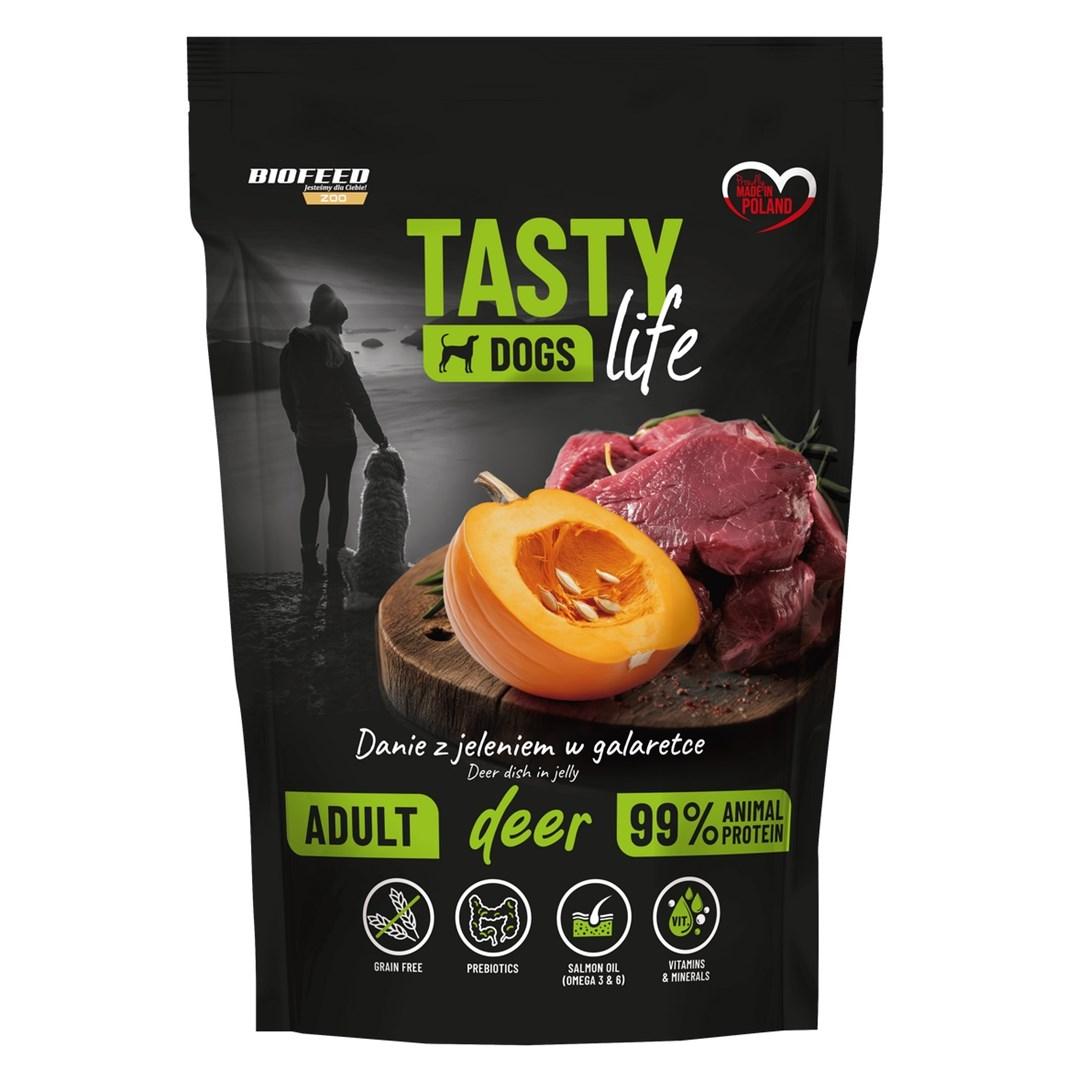 Hundefoder vådfoder BIOFEED Tasty Dogs Life – hjort, 500 g