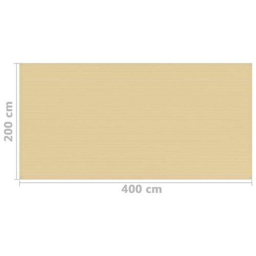 Telttæppe 200x400 cm beige