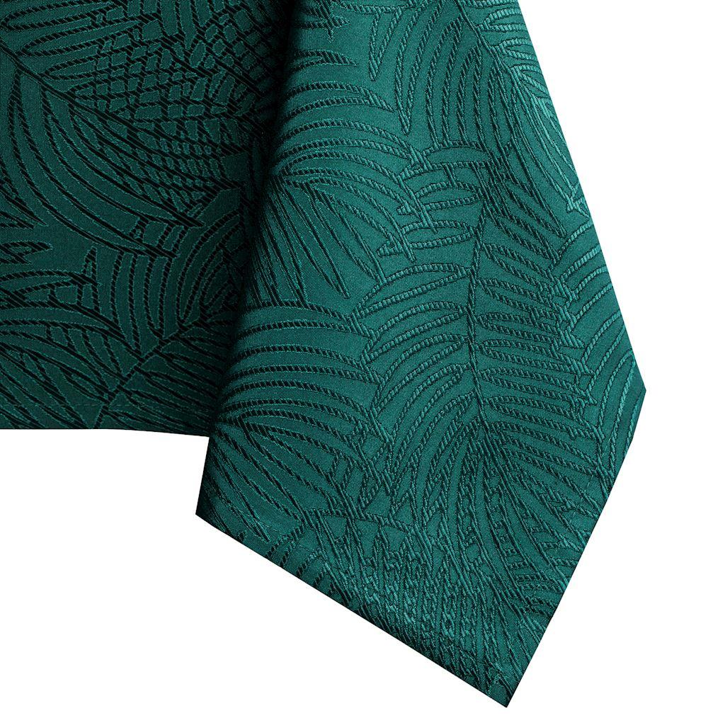 Bordløber AmeliaHome Gaia - flaskegrøn, præget plante, 30×80 cm