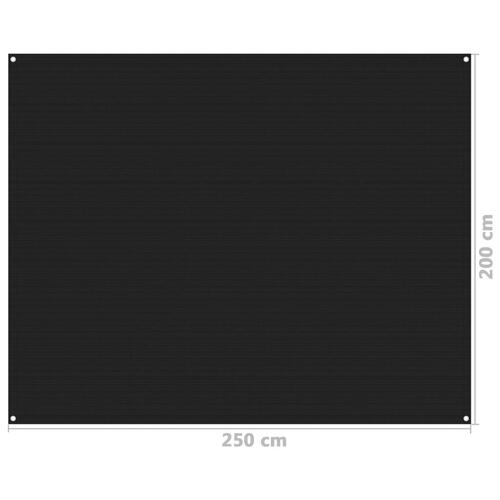 Telttæppe 250x200 cm sort