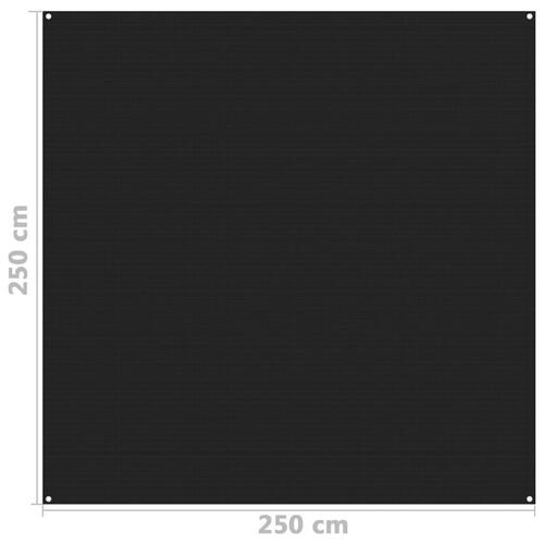 Telttæppe 250x250 cm sort