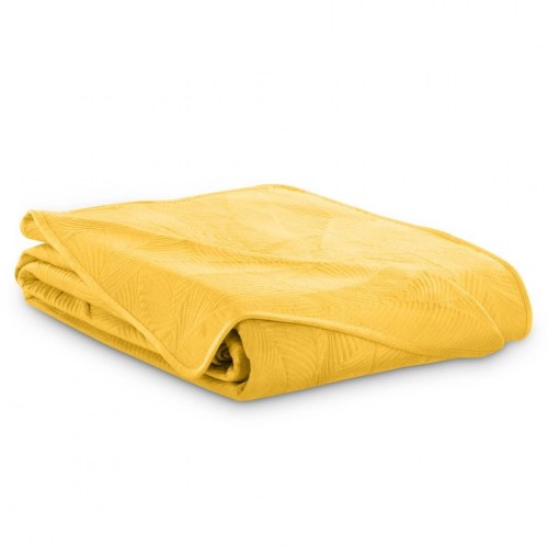 Sengetæppe 200x220 gul – Amelia Home Palsha, blød fløjl i polyester