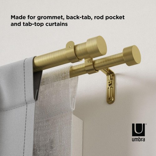 Gardinstang Umbra Cappa – guld, justerbar stål, 170 cm