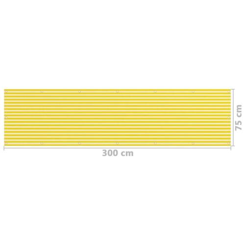 Altanafskærmning 75x300 cm HDPE gul og hvid