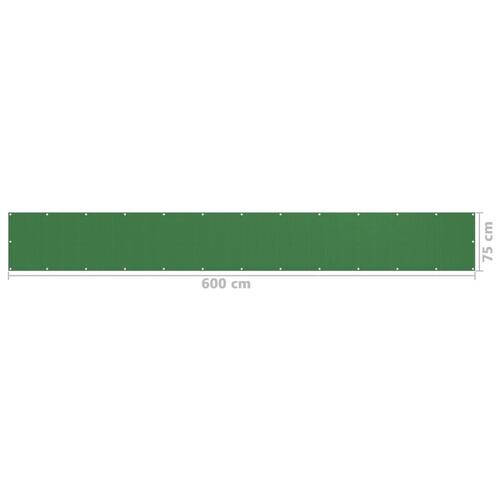 Altanafskærmning 75x600 cm HDPE lysegrøn