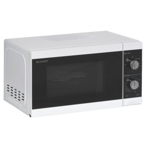 Mikrobølgeovn med grill - Sharp YC-MG01E-W, 20 l, 800 W, sort/hvid
