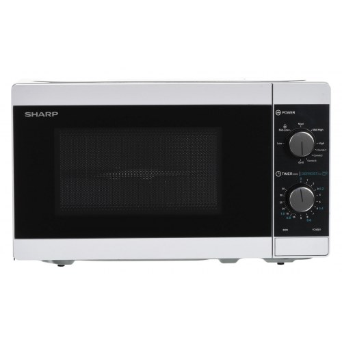 Mikrobølgeovn med grill - Sharp YC-MG01E-W, 20 l, 800 W, sort/hvid