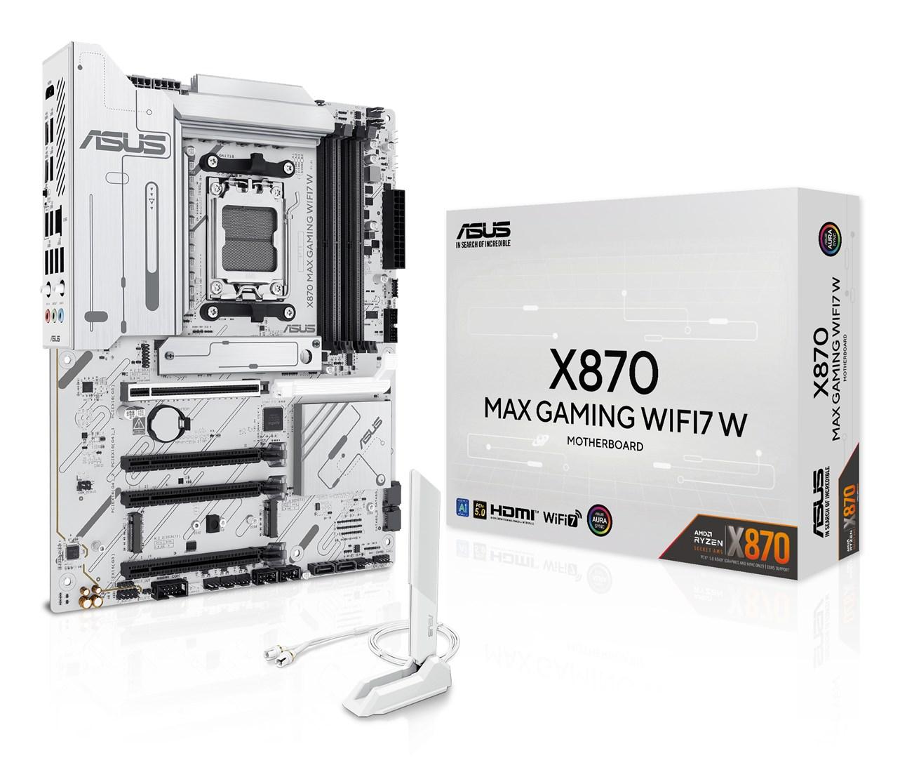 Bundkort ASUS X870 MAX GAMING WIFI7 W - AMD X870, Socket AM5, ATX billede