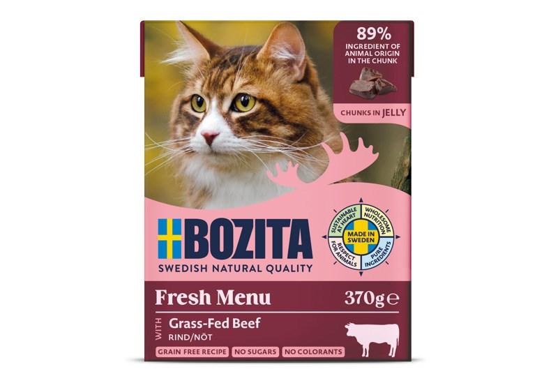 BOZITA Fresh Menu - Okse i gelé vådfoder til kat, 370 g