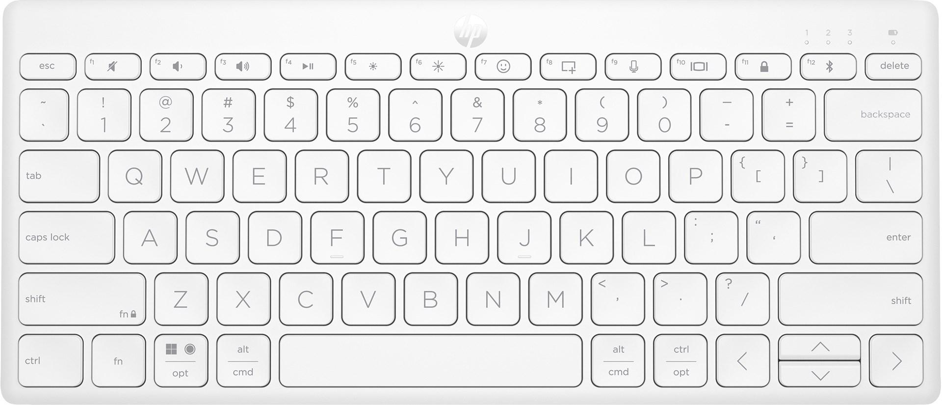 Bluetooth tastatur - HP 350 Compact Multi‑Device, hvid billede
