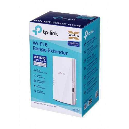 Wi-Fi forstærker TP-Link RE500X – dual-band AX1500, hvid