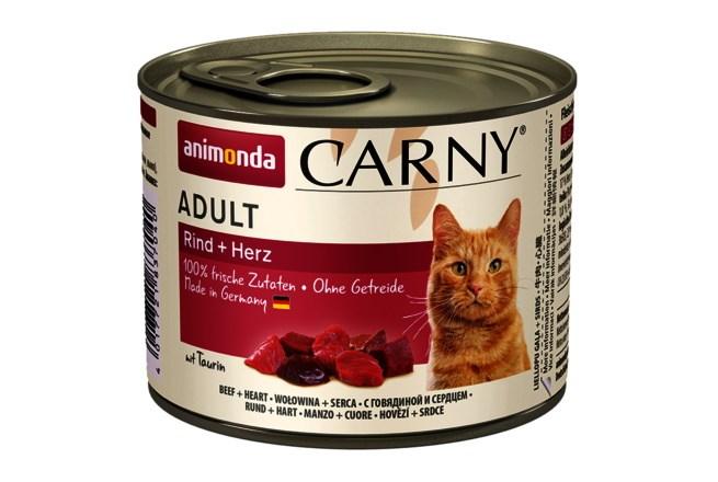 Vådfoder til kat – animonda Carny Adult Rind + Herz 200 g