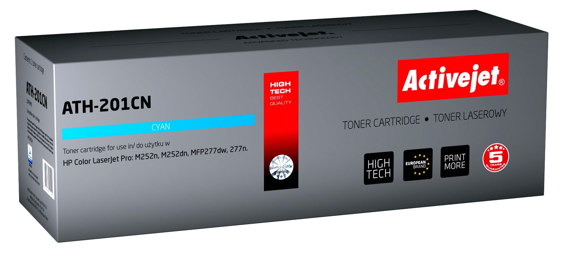 Toner til HP – Activejet ATH-201CN cyan, erstatter HP 201A (CF401A), 1.400 sider billede
