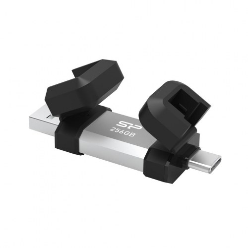 USB stick Silicon Power 256 GB – USB-A/USB-C 3.2 Gen 1, sort/sølv