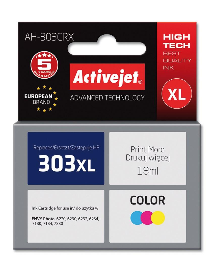 Blækpatron til printer – Activejet AH-303CRX, erstatning for HP 303XL, farve, 18 ml (Premium)