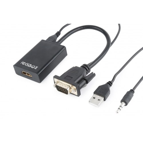 HDMI til VGA adapterkabel 0,15 m - Gembird, sort