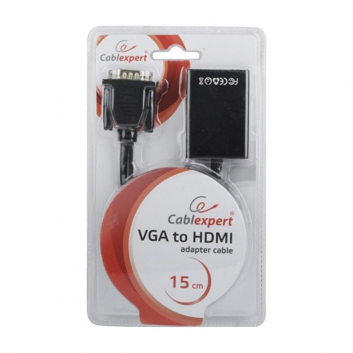 HDMI til VGA adapterkabel 0,15 m - Gembird, sort