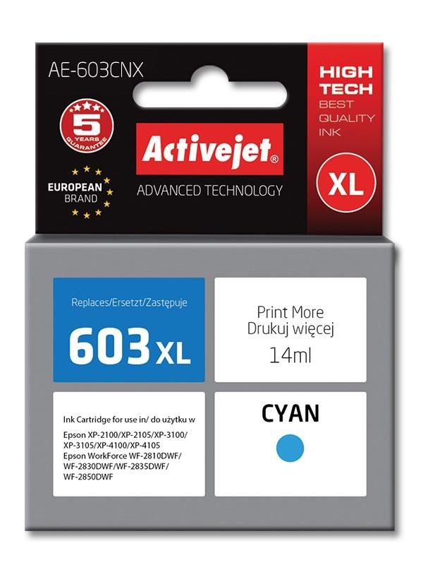 Blækpatron til Epson 603XL - Activejet Supreme, cyan, 14 ml (kompatibel)