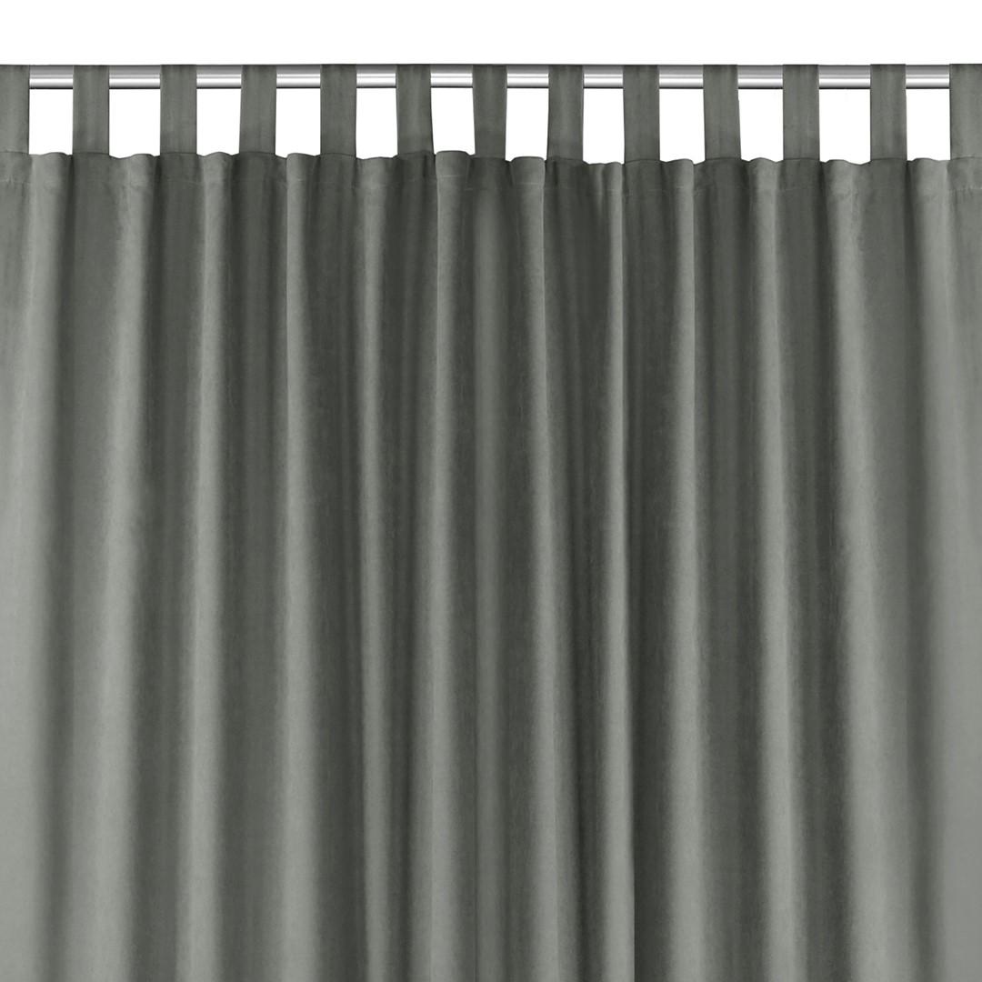 Mørklægningsgardin grå 420×225 cm - HOMEDE MILANA, klassisk med stropper (10 cm)