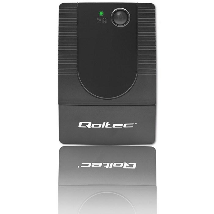 UPS strømforsyning – Qoltec Line-Interactive 0,85 kVA / 480 W, 1 udtag (Type E)