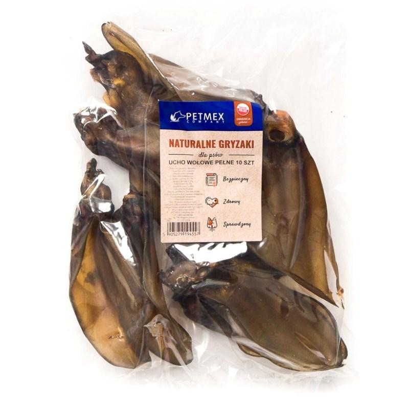 Hundegodbid – PETMEX okseøre, hele, 10 stk (ca. 600 g)