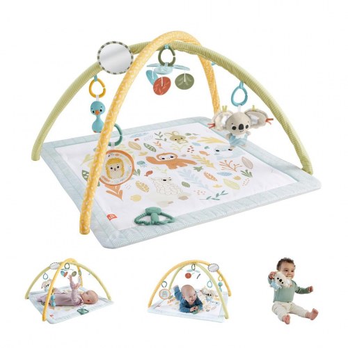 Aktivitetstæppe til baby - Fisher-Price Simply Senses Newborn Gym med 6 sanselegetøj