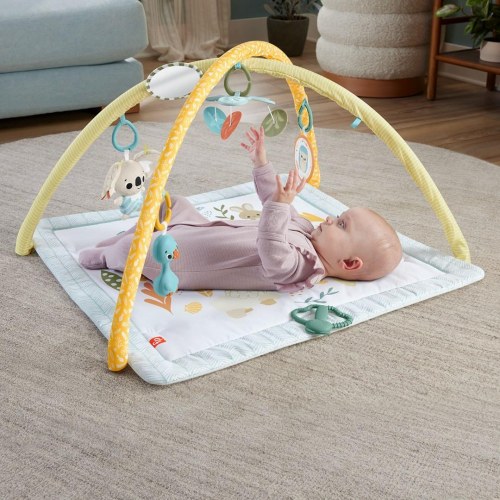 Aktivitetstæppe til baby - Fisher-Price Simply Senses Newborn Gym med 6 sanselegetøj
