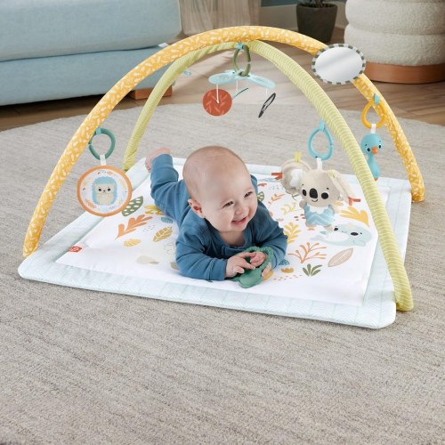 Aktivitetstæppe til baby - Fisher-Price Simply Senses Newborn Gym med 6 sanselegetøj