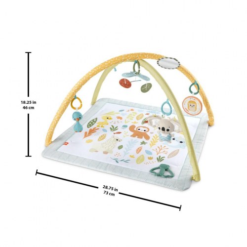 Aktivitetstæppe til baby - Fisher-Price Simply Senses Newborn Gym med 6 sanselegetøj