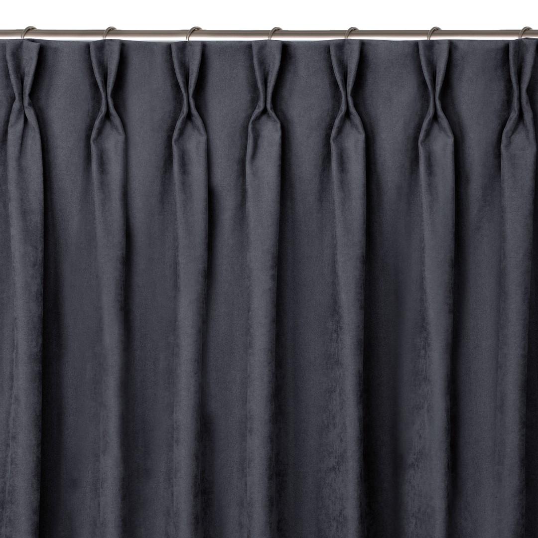 Mørklægningsgardin HOMEDE MILANA grafit, chenille, 220×245 cm, klassisk flex 7,5 cm