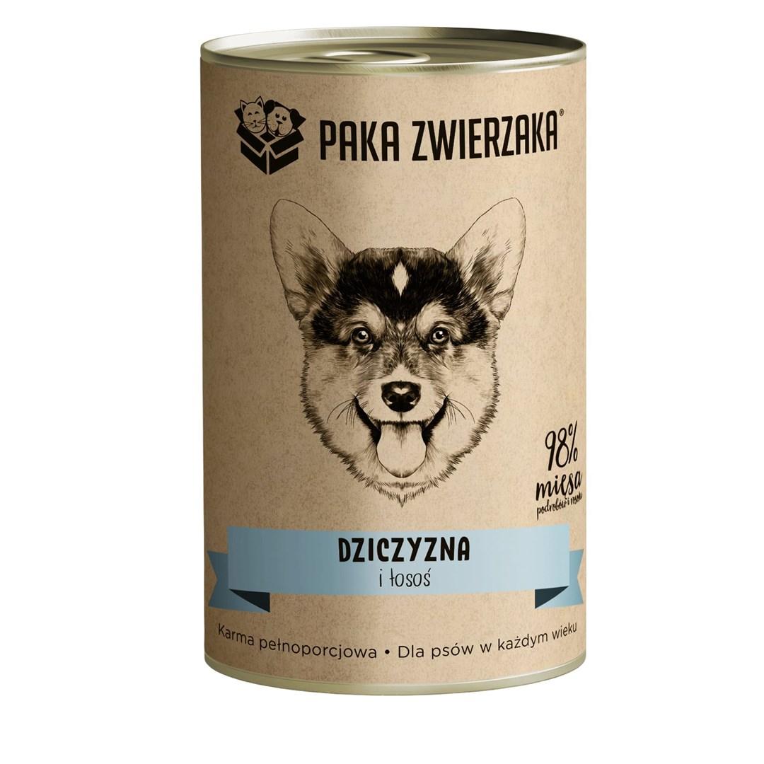 Vådfoder til hund – PAKA ZWIERZAKA vildt og laks, 400 g