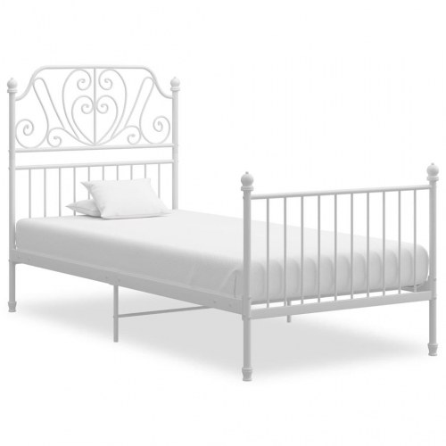 Sengestel i metal 100x200 cm - hvid sengeramme