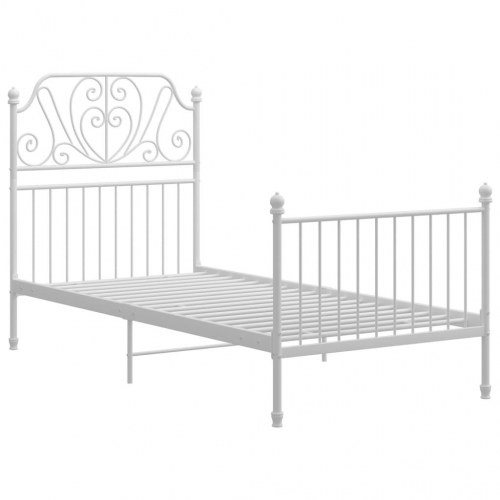 Sengestel i metal 100x200 cm - hvid sengeramme