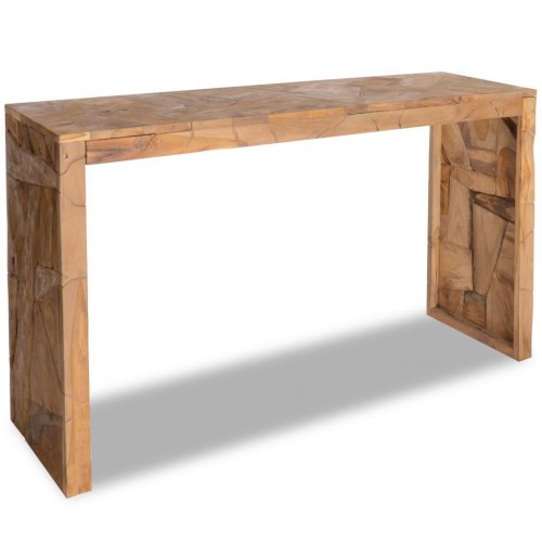 Konsolbord 110x35x75 cm massivt teaktræ