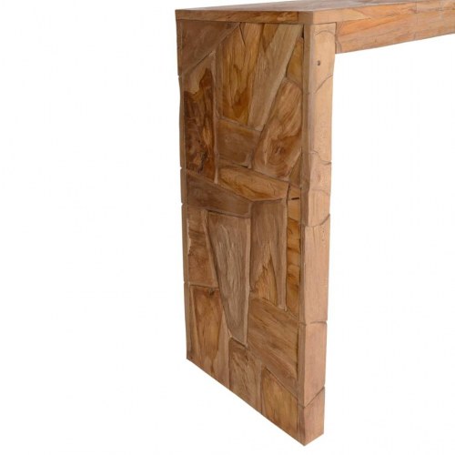 Konsolbord 110x35x75 cm massivt teaktræ