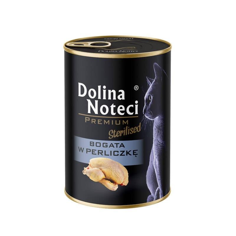 Vådfoder til kat – Dolina Noteci Premium Sterilised, rig på perlehøne, 400 g