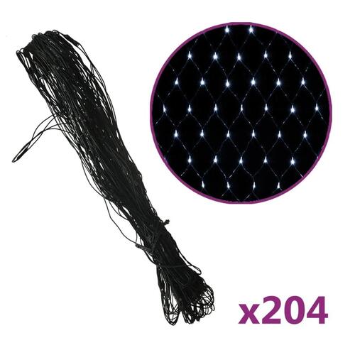 Lysnet 3x2 m 204 LED'er inde/ude koldt hvidt lys