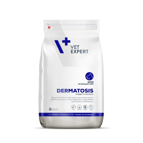 Hundefoder til sensitiv hud – VetExpert Dermatosis Kanin & Kartofler 2 kg
