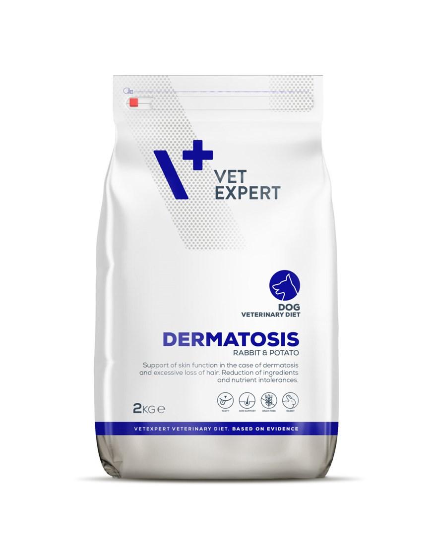 Hundefoder til sensitiv hud – VetExpert Dermatosis Kanin & Kartofler 2 kg