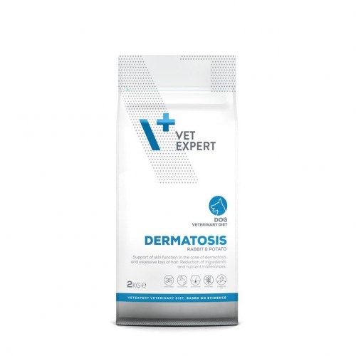 Hundefoder til sensitiv hud – VetExpert Dermatosis Kanin & Kartofler 2 kg