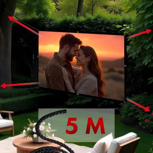 Projektor lærred 150" Maclean – 330×187 cm, 16:9 kant, ophængskroge