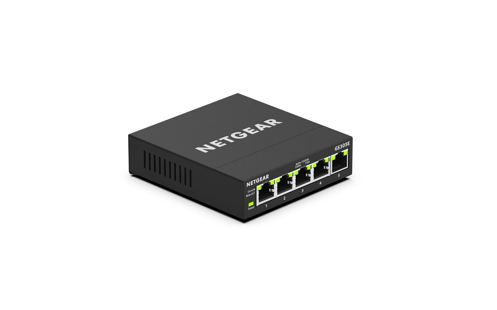Netværksswitch NETGEAR GS305E – Managed Gigabit, sort