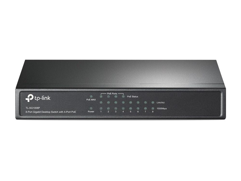 Netværksswitch TP-Link 8-poorts Gigabit desktop med 4x PoE