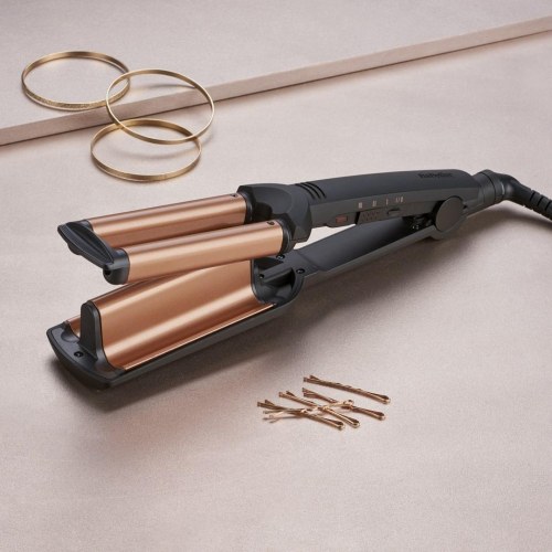 Bølgejern – Babyliss Deep Waves, varm sort/kobber, 2,5 m ledning