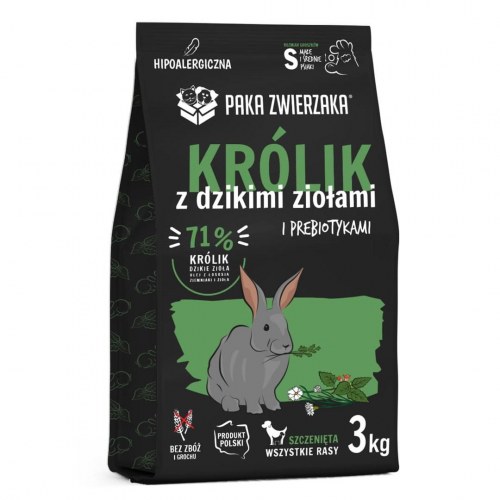 Hundefoder tørfoder PAKA ZWIERZAKA hvalp - Kanin med vilde urter 3 kg