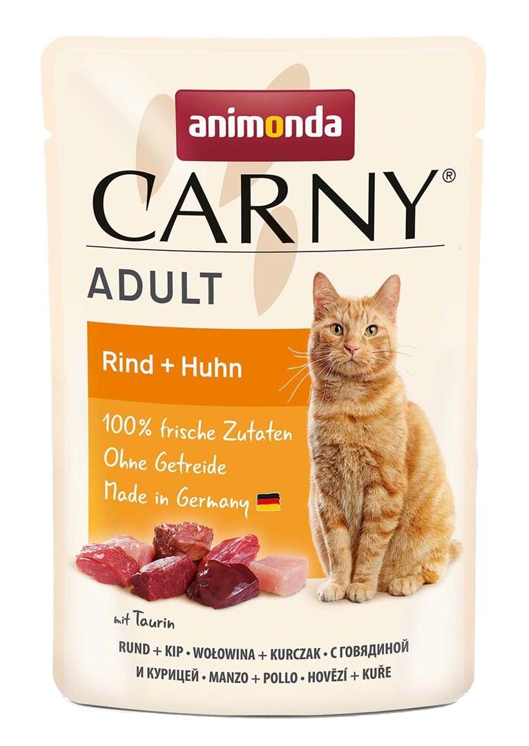 Vådfoder til kat – Animonda Carny Adult oksekød & kylling, 85 g